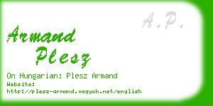 armand plesz business card